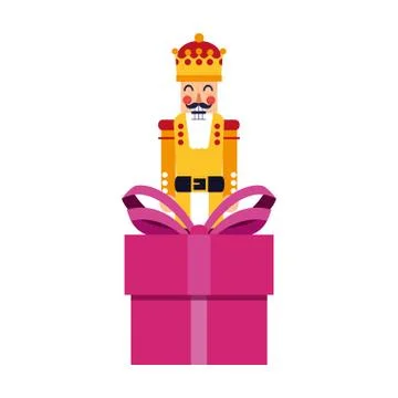Chritsmas nutcracker with gift box イラスト素材