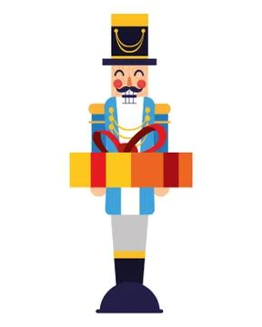 Chritsmas nutcracker with gift box イラスト素材