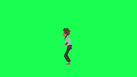 Chroma key 3d boy yelling angrily right angle green screen Video stock 259823061