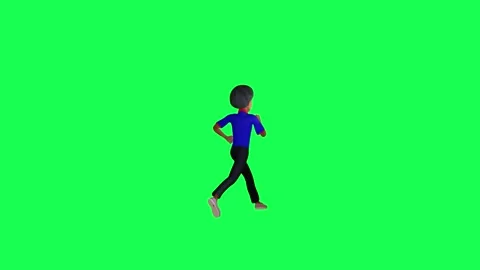 Chroma key 3d indian boy running fast back angle chroma key isolated Video stock 259823404