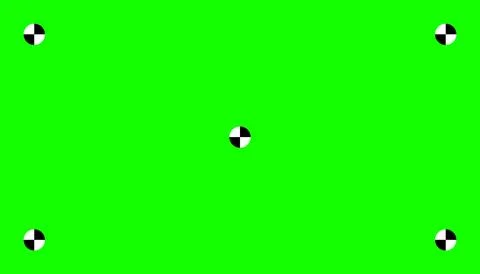 Chroma key, blank green background with motion tracking points. Visual effects Stock Illustration