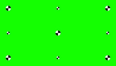 Chroma key, blank green background with motion tracking points. Visual effects Stock Illustration