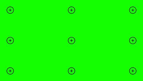 Chroma key, blank green background with motion tracking points. Visual effects Stock Illustration