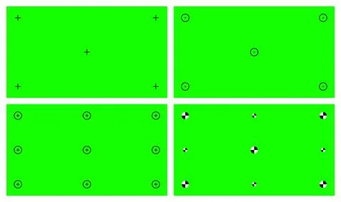 Chroma key, blank green background with motion tracking points. Visual effects Stock Illustration