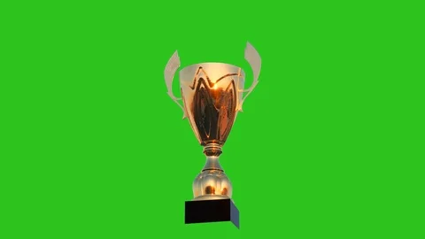 Chroma key gold winner cup Stock Footage 77073609