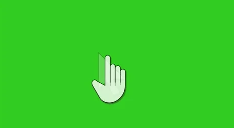 Chroma Key Green Screen Background with White Hand Touch Click Cursor Icon Stock Footage 334616018