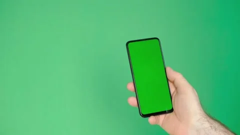  Chroma Key Green Screen Smartphone  Stock Footage 154072348