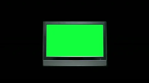 Chroma key green on TV screen, Slow Motion Stock Footage 11534474
