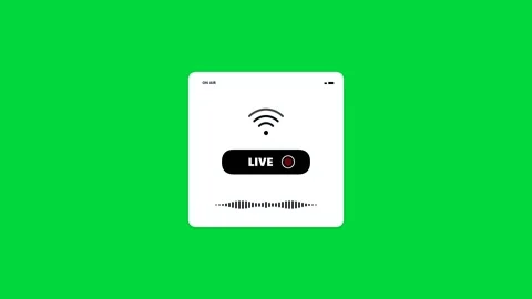 Chroma key live streaming interface on green screen Stock Footage 346712504