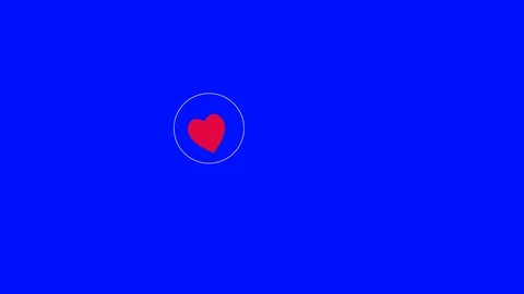 Chroma Key. Love. On a blue background. Animation of the heart. Stock Footage 102402330