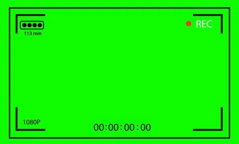 Chroma key modern digital video camera focusing screen isolated on green Stock Illustration