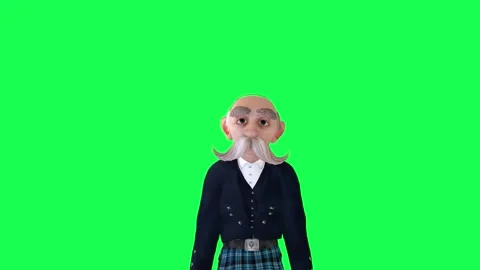 Chroma key old man in local clothes talking, left angle green screen Stock Footage 259824992