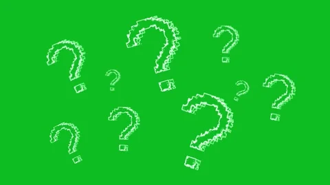 Chroma key question symbol visual bright green background, floating question ico Stock Footage 340569666