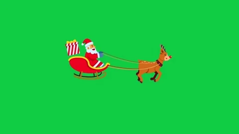 Chroma Key Santa Claus Passing Fullmoon Nite Stock Footage 295025053