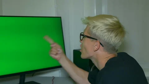 Chroma key on the screen of computer. Stock Footage 204946138