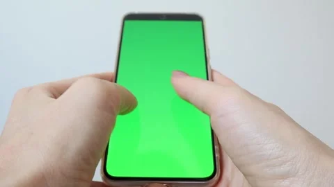 Chroma Key smartphones screen and females hands Stock Footage 278088047
