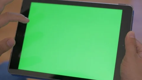 Chroma Key on Tablet Close Up Stock Footage 116843397