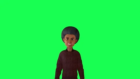 Chroma key talking indian boy in brown clothes front angle Stock-Footage 259823456