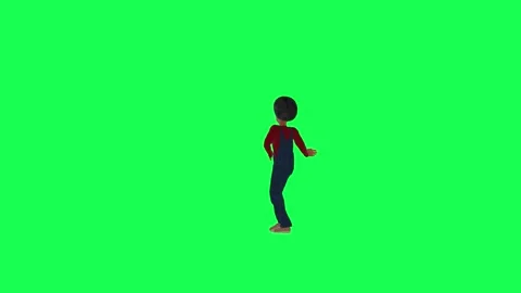 Chroma key young boy dancing salsa front angle green screen Video stock 259823580