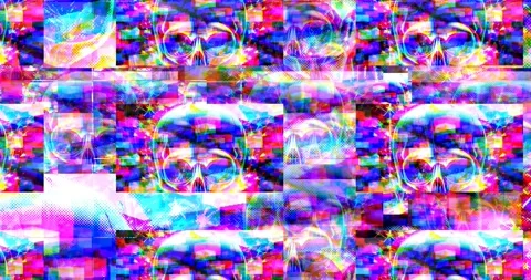 Chroma Skull Glitch. Stock Footage 274307896