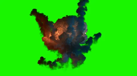 Chromakey bomb explosion Stock Footage
