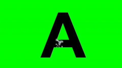 "A" Chromakey Green Screen Animated Fire Snow Water Explosion Lettering Stock Footage 132829
