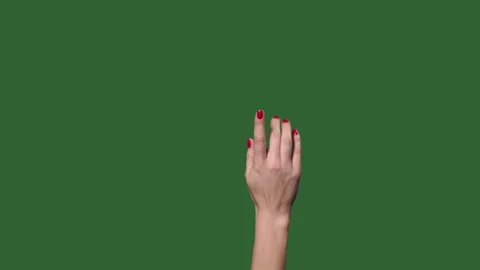 Chromakey. Green screen. Touch screen woman finger gestures Stock-Footage 104667326