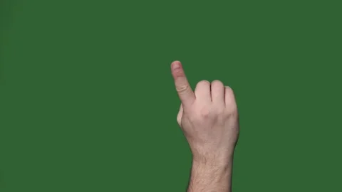 Chromakey. Green screen. Touch screen man finger gestures Stock Footage 105772936