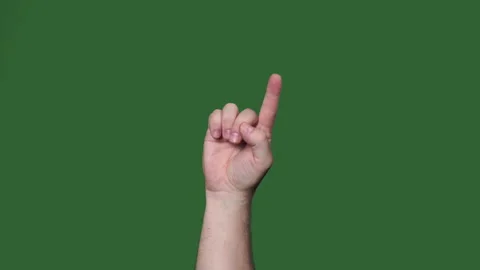 Chromakey. Green screen. Touch screen man finger gestures Stock Footage 105881480