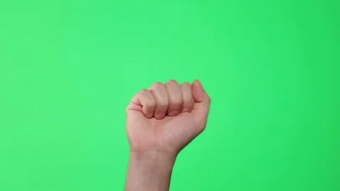 Chromakey. Hand knocking on green background. Signs and symbols Stock-Footage 126878665