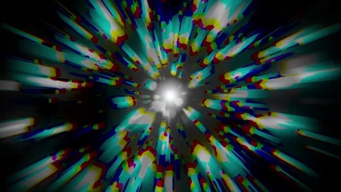 Chromatic Aberration Light Burst Particles Loop 4k Black Background Stock Footage 346676101