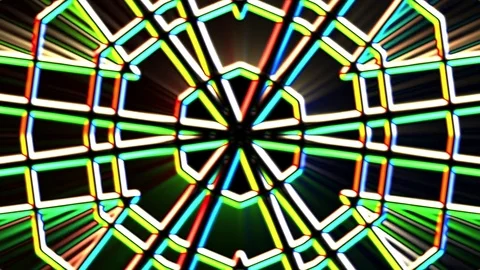Chromatic Alien Grid Kaleidoscope Psychedelic Abstract Motion Background Loop 3 Stock Footage 70139594