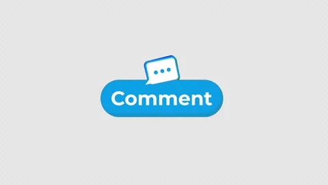 Chromatic Comment Button Animation Video - Transparent Stock Footage 315653251
