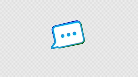 Chromatic Comment Icon Animation Video - Transparent Stock Footage 315737919
