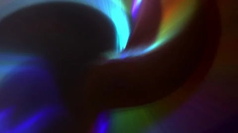Chromatic dispersion. Bright light rays of rainbow colors move chaotically on a Video stock 266388086