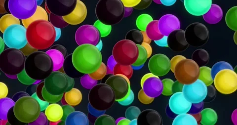 Chromatic Drift Floating Spheres in Digital Space Loop Animation Video stock 312058832