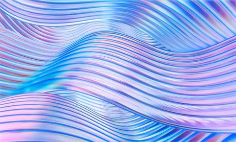 Chromatic light colors background with abstract gradient waves, 3d render Stock Illustration