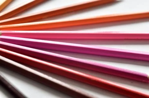 Chromatic palette of colored pencils Stock Photos