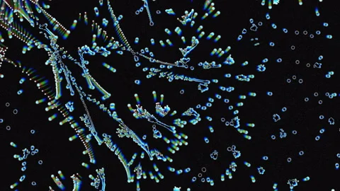 Chromatic particles in infinite loop Stock Footage 330360631