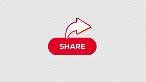 Chromatic Share Button Animation Video - Transparent Stock Footage 315653249