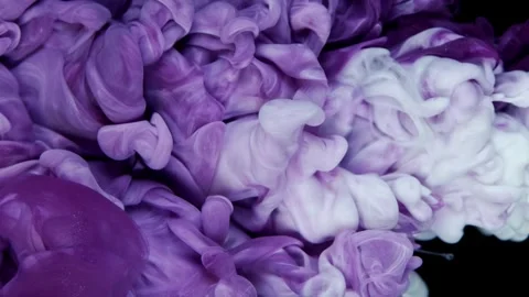 Chromatic Symphony: Fluid Blue Ink Cloud Evoking Artistry on Black Background Stock Footage 247928248