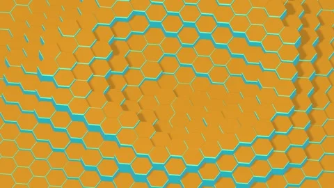 Chromatic Vivid Hexagon Pillars VJ Motion Background Video stock 341849597