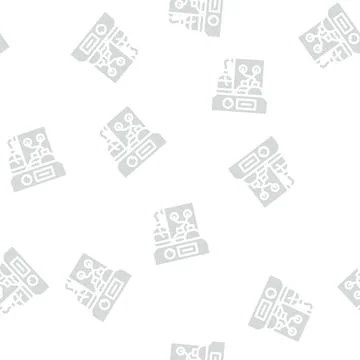 Chromatograph electronic tool glyph vector seamless pattern Stock Illustration