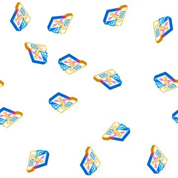 Chromatograph electronic tool isometric icon seamless pattern イラスト素材