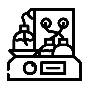 Chromatograph electronic tool line icon vector illustration Stock Illustration
