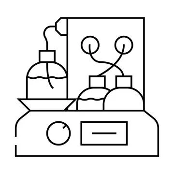 Chromatograph electronic tool line icon vector illustration Illustrazione stock
