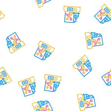 Chromatograph electronic tool vector seamless pattern Stock Illustration