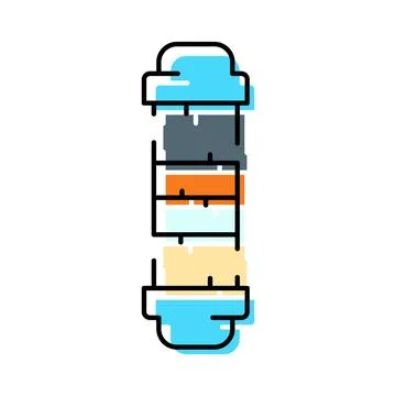 Chromatography column separating chemical components in laboratory Stock Illustration