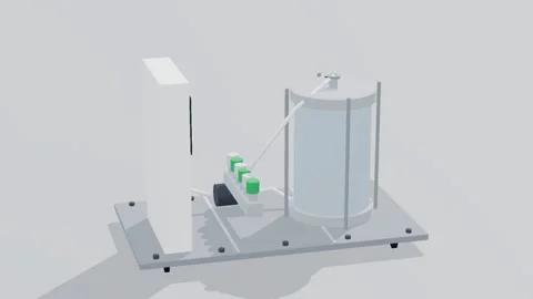 Chromatography skid bioprocess 3d loop white background 3D animation seamless 스톡 동영상 341848772