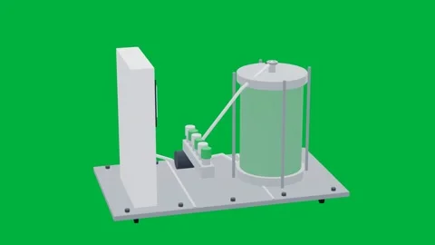 Chromatography skid bioprocess 3d loop green screen Video stock 343073631
